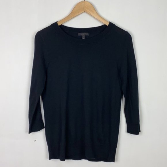 J.Crew S Tippi Sweater Black Merino Wool - Picture 2 of 12